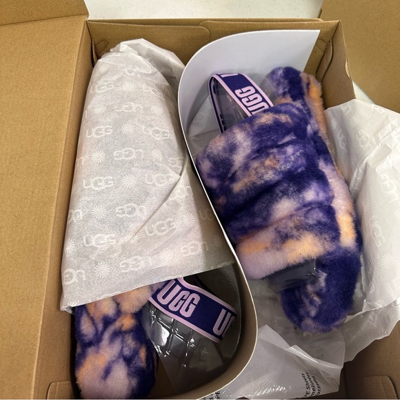 New Ugg Fluff Yeah Slide Marble Violet Night - Picture 1 of 6